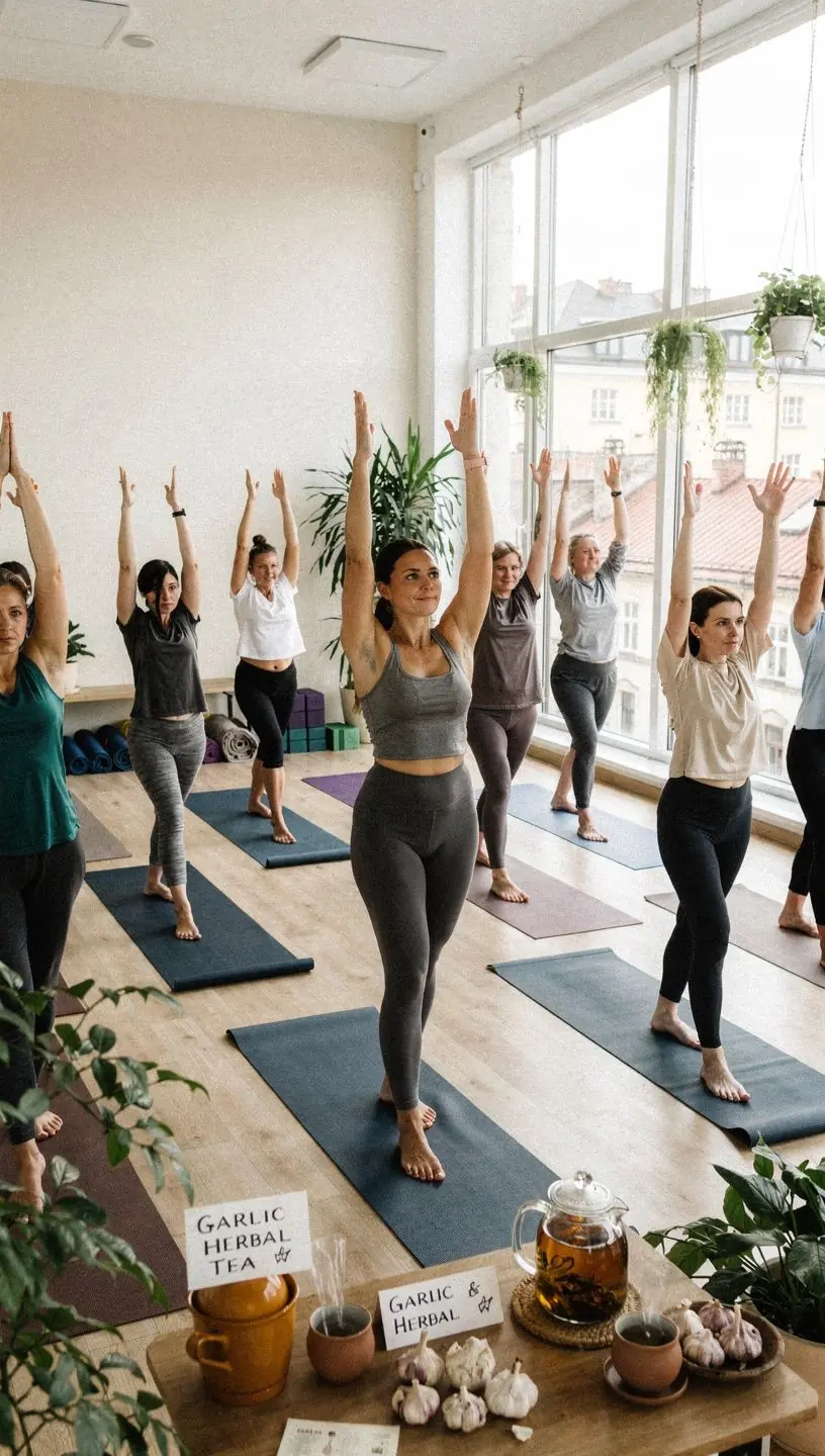 Tradicinė žolelių arbata su česnaku, skirta širdies ir kraujagyslių sveikatai.