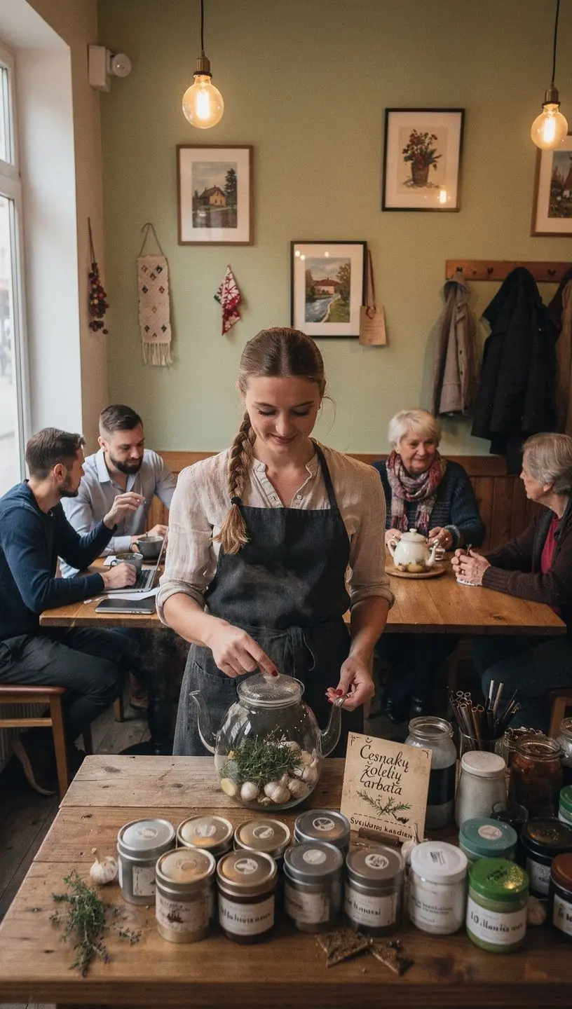 Tradiciškai paruošta žolelių arbata, skatinanti sveiką kraujotaką.