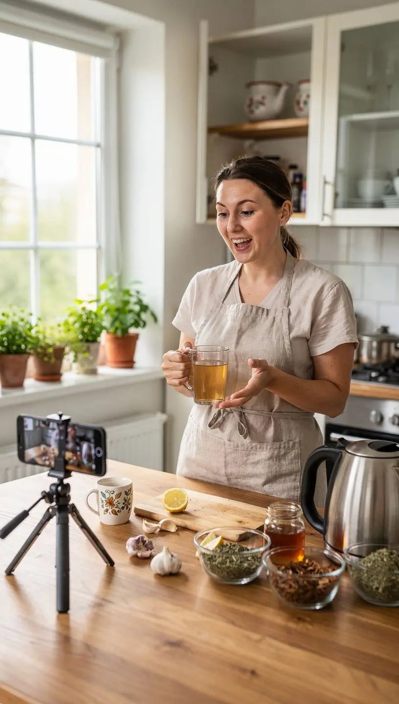 Žolelių arbata, pagaminta iš natūralių ingridientų, užpildyta ryškių spalvų ir aromatų.